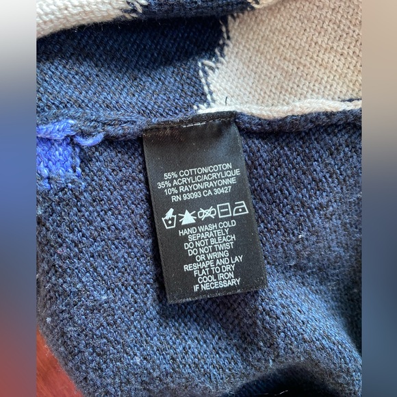 Nic + Zoe Sweater in Blue, White, Light Grey, Black and Yellow, Women’s Size S - Picture 8 of 11